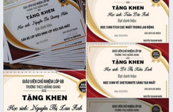 28 giấy khen với 