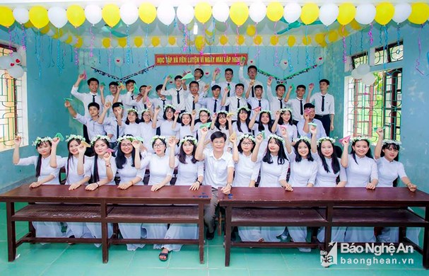 Lớp 12A1 trường THPT Yên Thành 2. Ảnh: NVCC