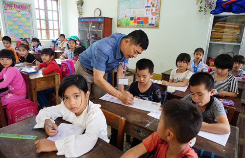 Giờ học tại Trường Tiểu học Hợp Thành, huyện Yên Thành (Nghệ An) Ảnh: Hồ LàiGiờ học tại Trường Tiểu học Hợp Thành, huyện Yên Thành (Nghệ An) Ảnh: Hồ Lài